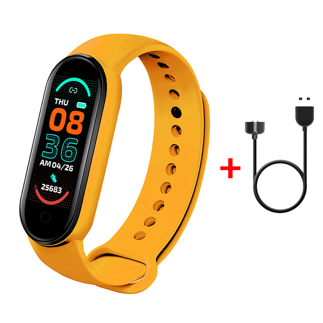 M6 Smart Bracelet Smart Watch Sport Fitness Tracker Smartband Men Women Smart Band For iOS Android Bluetooth-compatible Band: Dark Yellow