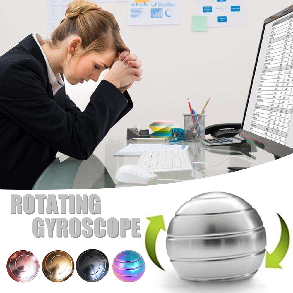 Desktop Decompressie Speelgoed Roterende Sferische Gyroscoop Bureau Fidget Speelgoed Optische Illusie Vloeiende Vinger Speelgoed Volwassen