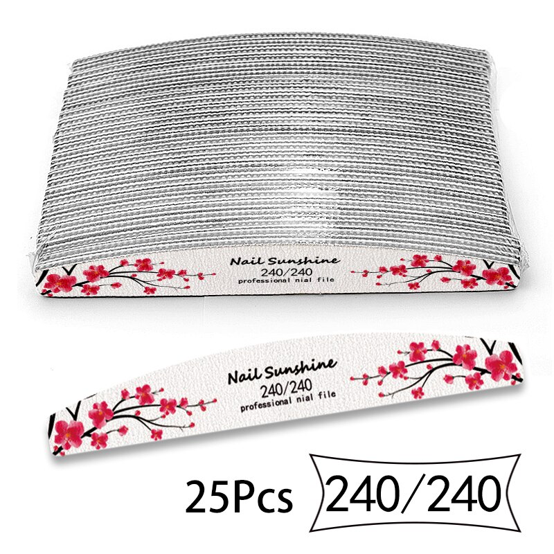 25/50Pcs Nail File Salon Nail Files Reusable Nail File Flower 80/100/150/180/240 Manicure Tools: 240 240 25Pcs