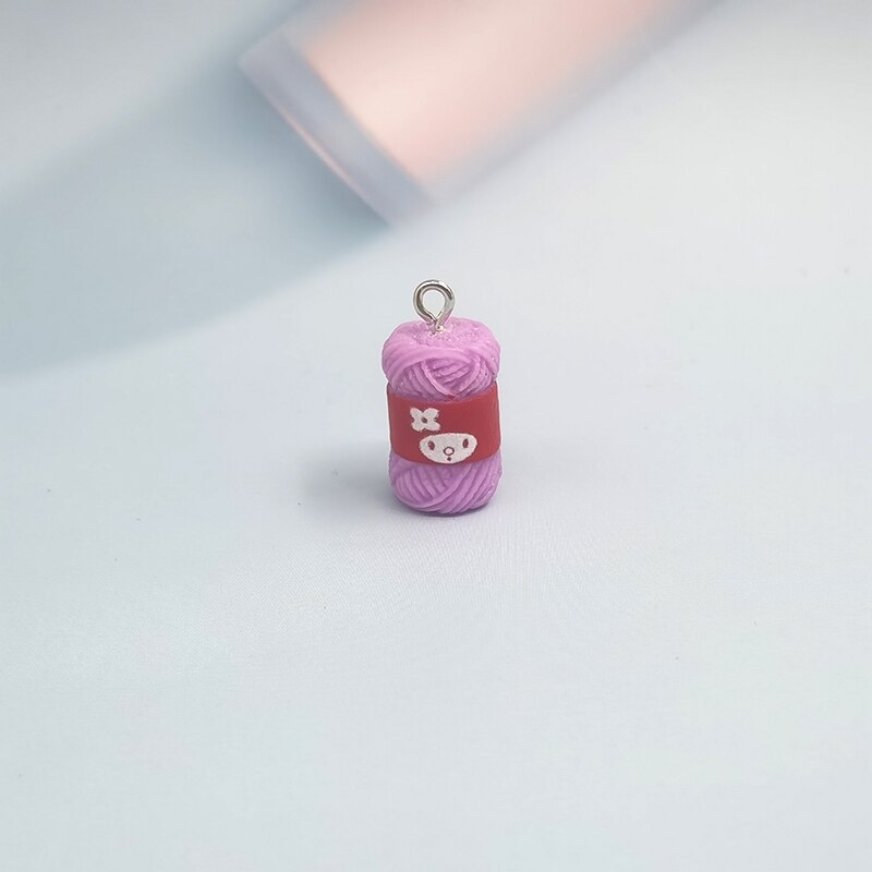 Kawaii – pendentifs mignons en fil de laine et résine, 10 pièces, pendentifs en forme de lapin, pour fabrication de bijoux faits à la main, à la , C316: purple