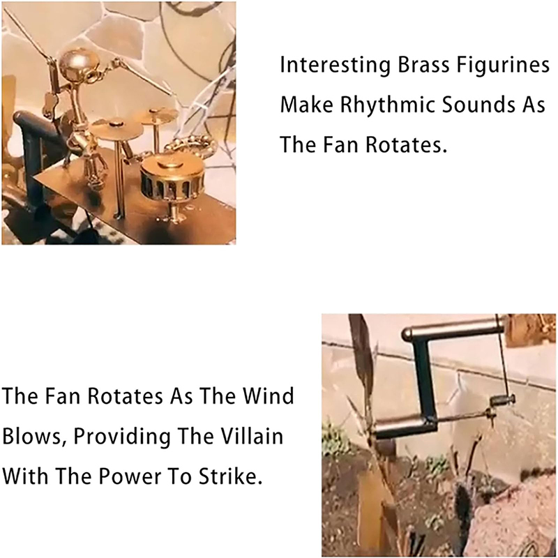 1PC Metalen Drummer Windmolen Decoratie Artware Handgemaakte Metalen Drummer Windmolen Desktop Decoratie Metalen Decoratieve