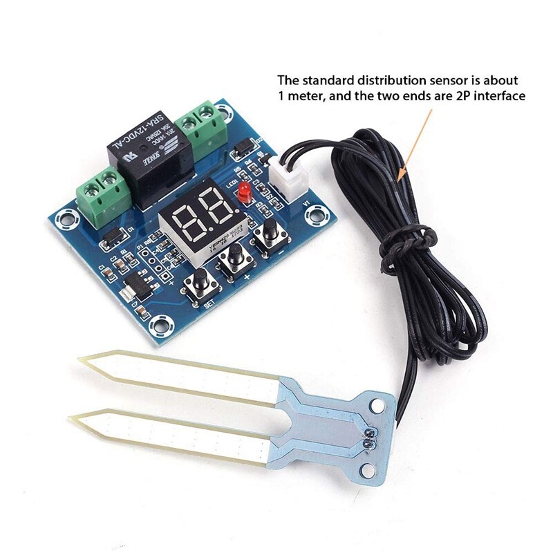 XH-M214 Soil Moisture Controller Module 20-99%RH Automatic Control Irrigation Computer System Red Digital Display Module