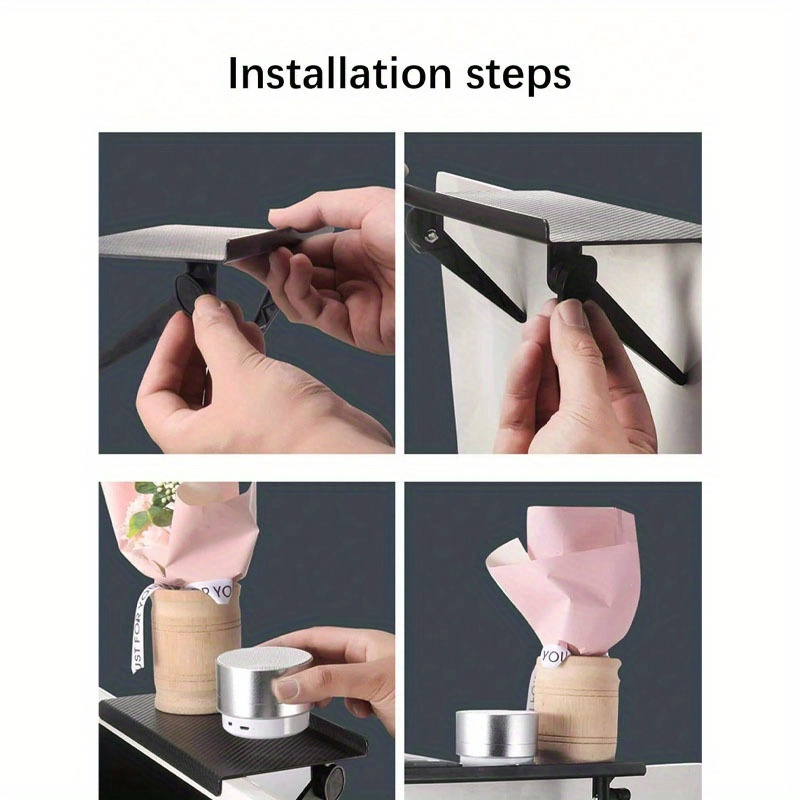 Prateleira de tela de TV de computador sem perfuração roteador set-top box prateleira rack de armazenamento de mesa