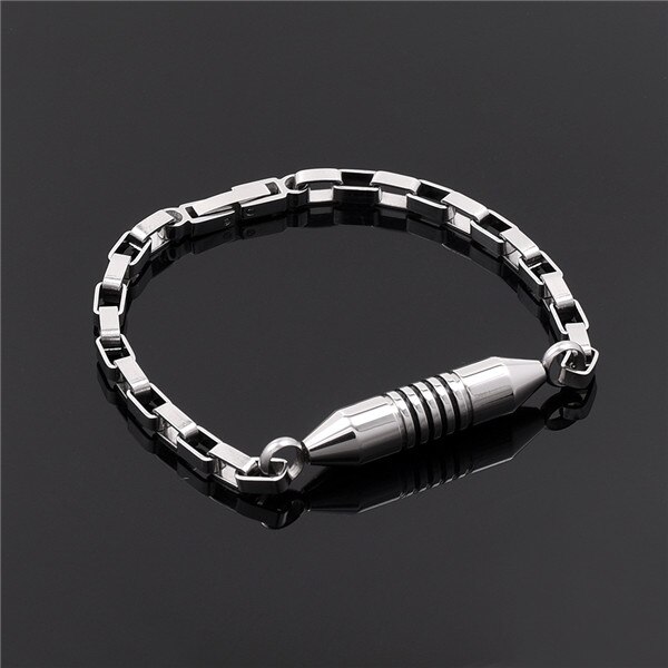 Zylinder Urne box verbunden kette Armband Männer/Frauen Edelstahl Mini Feuerbestattung Armreif Schmuck Asche Medaillon: Sliver 2 / Bracelet only
