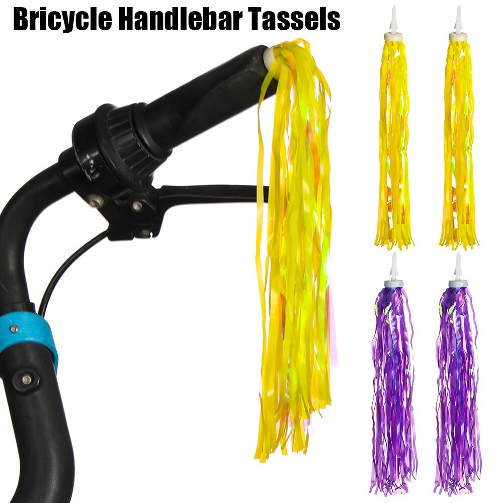 2Pcs 14cm Colorful Bike Cycling Tricycle Handlebar Tassels Kids Streamers Tassel Outdoor Sports Bike Decoration Accessories