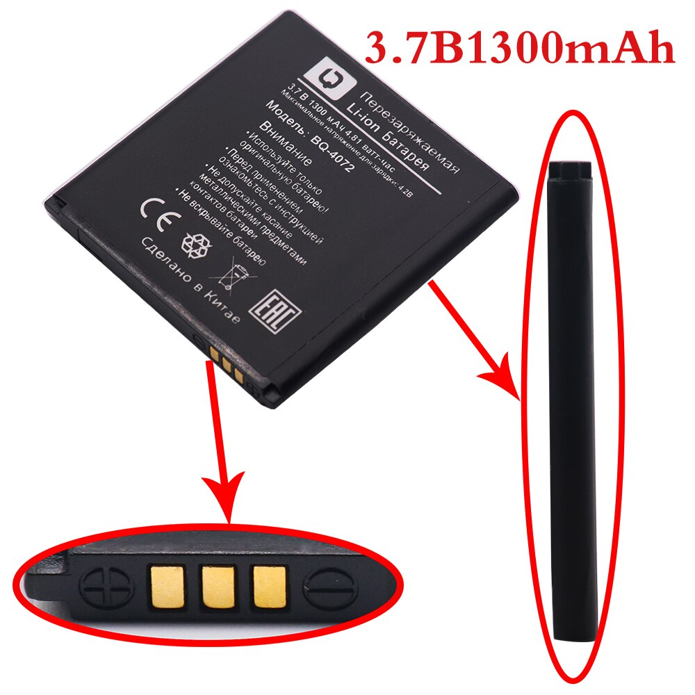 1300mAh BQ-4072 Battery for BQ-4072 strike mini BQ 4072 phone in stock