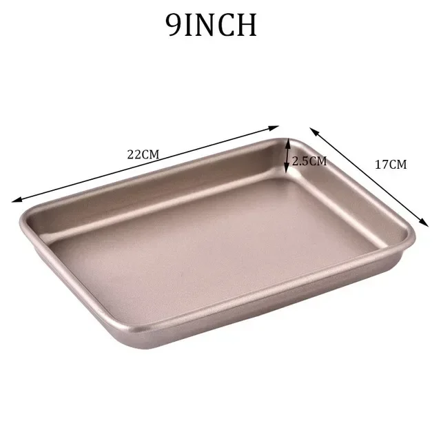 Bandeja para hornear de acero al carbono, horno específico, placa para hornear antiadherente Rectangular, bandeja de fondo plano, bandeja para pasteles al vapor: Gris claro