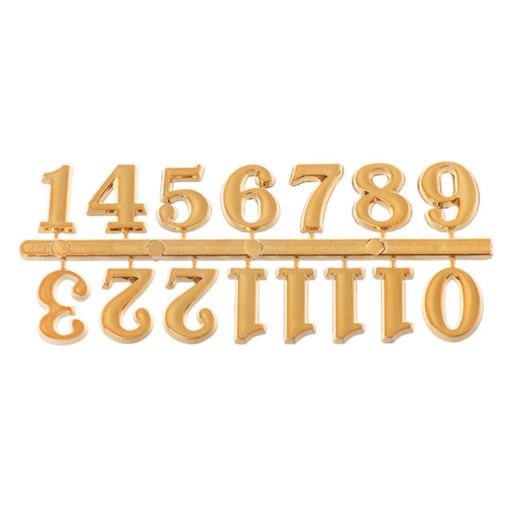 1 Set Quartz Clock Numerals Accessories Arabic Number Roman Numerals Clock Parts Handmade Material Restore Digital Repair Tools: gold-Arabic numerals