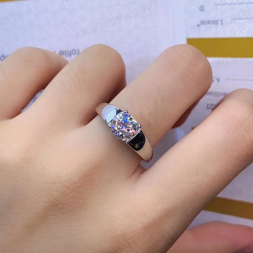 Nessun segno scoppiettante moissanite anello per le donne gioielli anello di fidanzamento per la cerimonia nuziale 925 anello in argento regalo di compleanno della ragazza