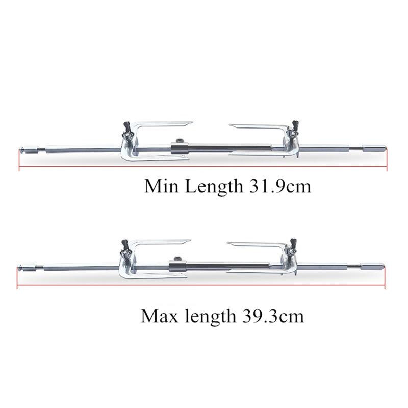 Lemonbest 1pc bærbare grillpinner i rustfritt stål grillspyd ovn spinn roter kyllingstekegaffel