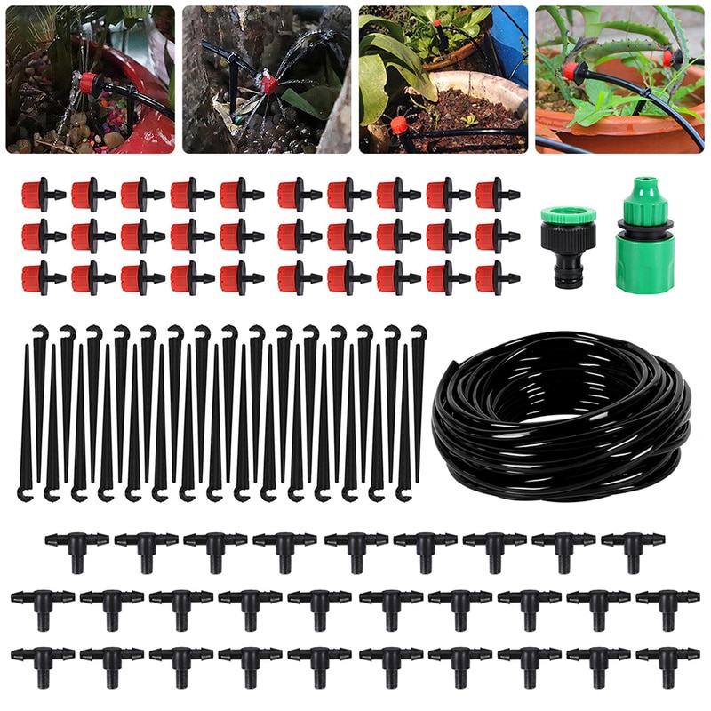 Kit de connecteur de goutte-à-goutte pour tuyau d'arrosage, arrosage automatique de 25M, Micro système d'irrigation goutte-à-goutte, Spray pour plantes