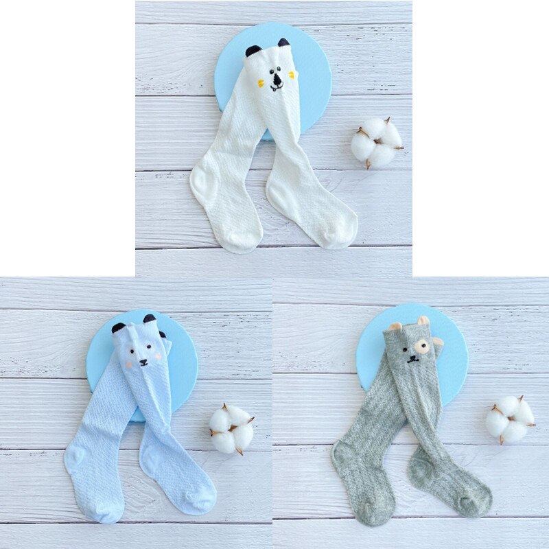 3 Paare/los Sommer Dünne Gittergewebe Baby Mädchen Über Knie Hohe Socken Kleinkind Ebene Atmungsaktive Baumwolle Lange Socken für Kleinkinder Jungen