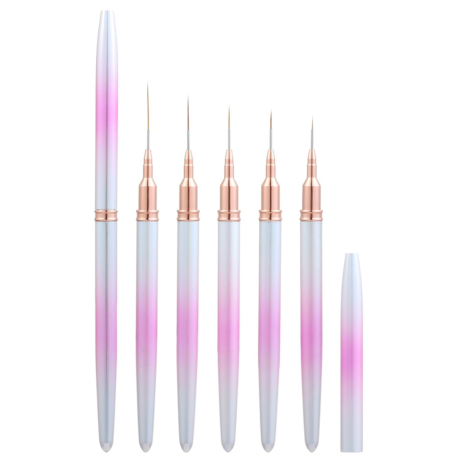 High Precision Nail Art Clean-Up Brush Set - Accurate Mistake Removal and Fingernail Cleaning - Angled and: Burgundy