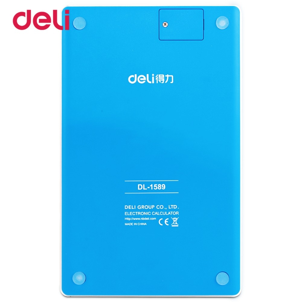 Deli cute rimless solar coin battery dual power supply calculator for office desk supplyschool stationery for kid