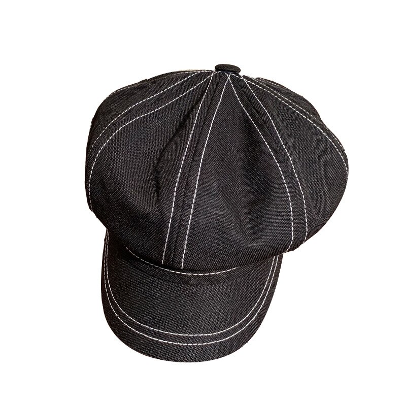Octagonal cap female British thin black Beret han edition tide restoring ancient ways joker Japanese open wire newsboy beret