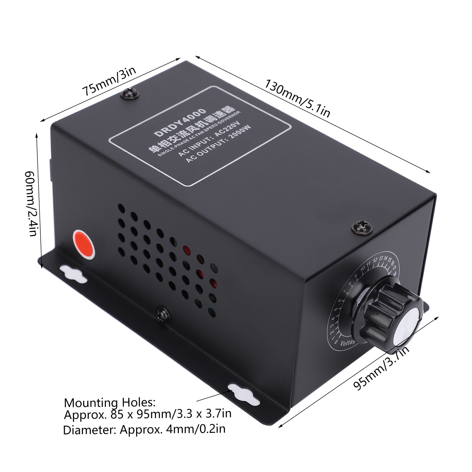 Motor Speed Governor DRDY4000 AC 220V Single-Phase Ceiling Fan Speeds Adjustable Speed Controller Switch