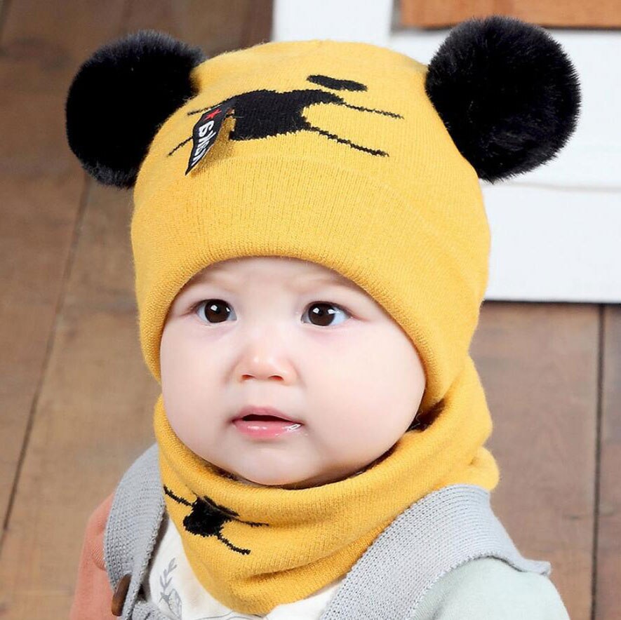 Baby Mutsen Met Pompom Winter Muts En Sjaal Set Voor Childre Kids Circulal Knit Sjaals 2 Stuks Pak Kind warm Accessoires