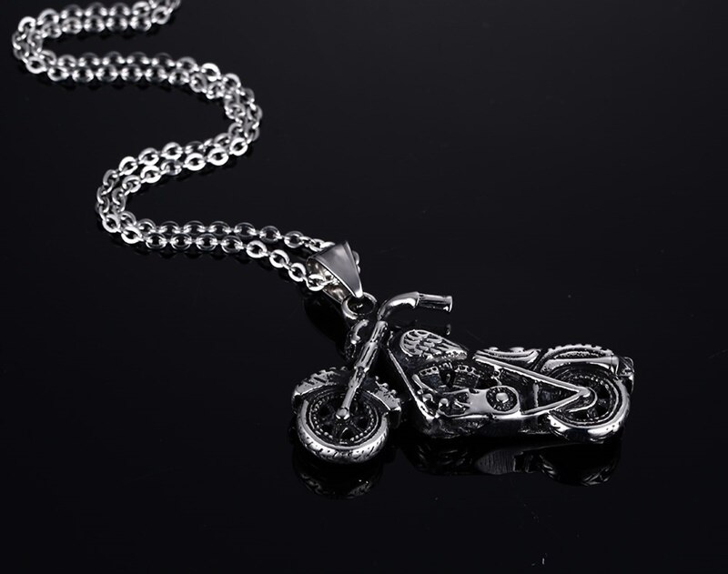 Klassieke Mannen Hanger Rvs Motorfiets Punk Rock Ketting Christmas Party Ketting Op De Hals Mode-sieraden