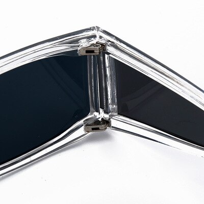 Rechthoek Vissen Kleine Zonnebril Vrouwen Luxe Spiegel Zilver Zwart Clear Lens Punk Mannen Shades UV400