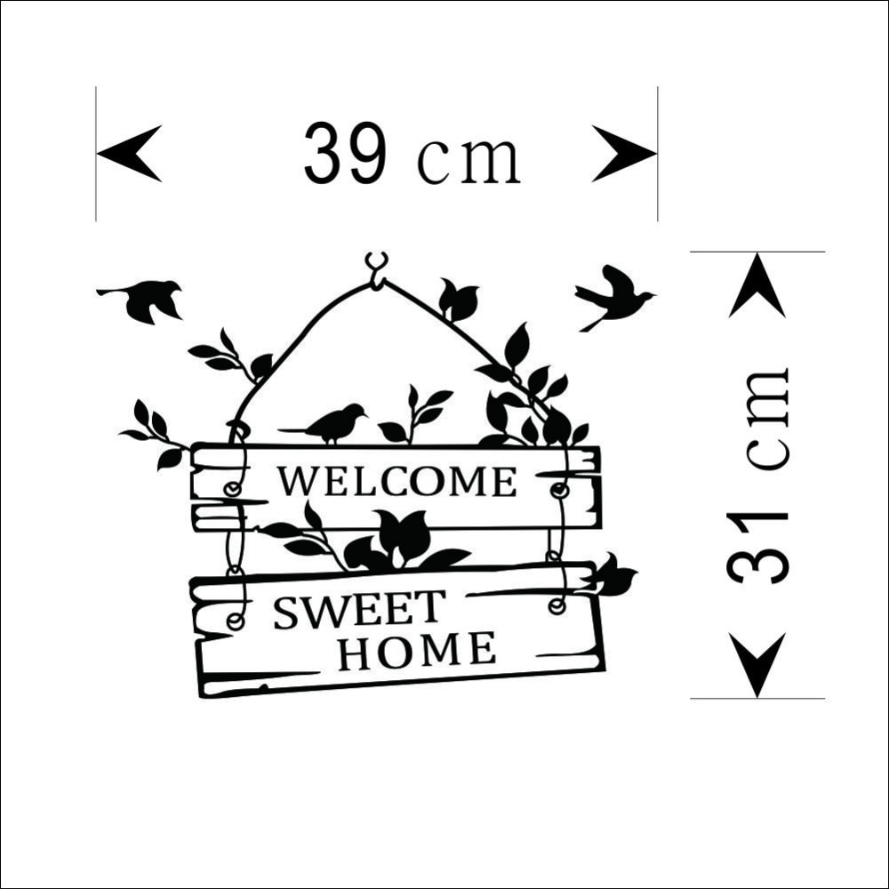 welcome sweet home door sign decoration wall decals ZYVA-8253-NA decorative vinyl wall stickers for home