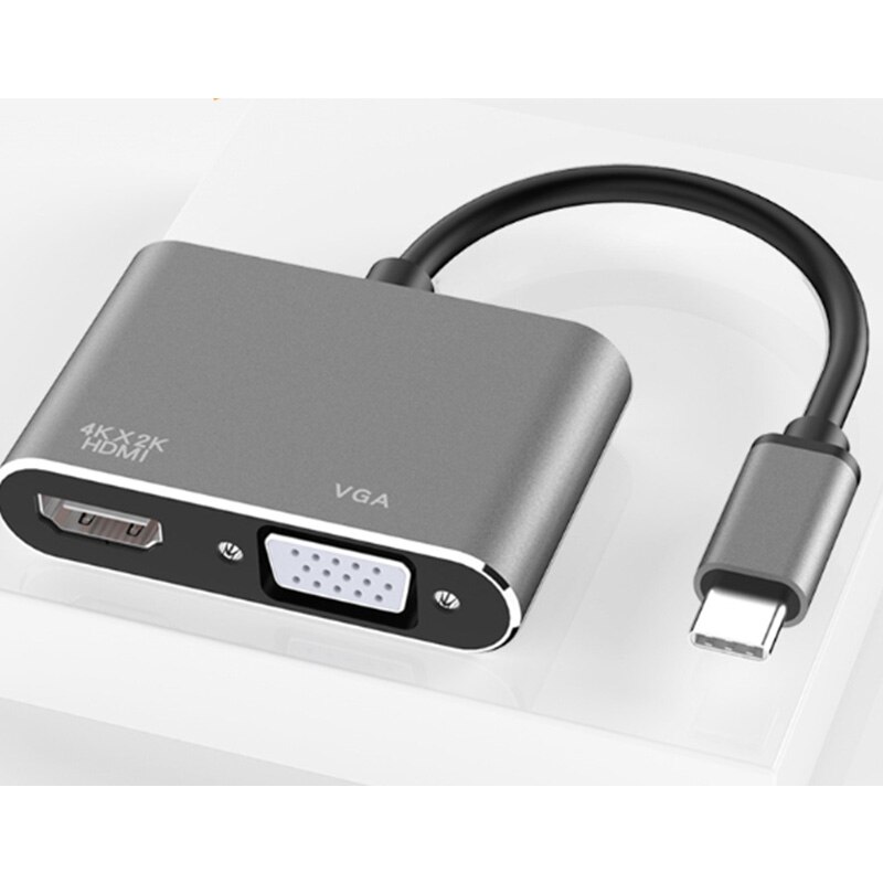 Type-c til hdmi + vga computerskærm kabel apple converter notebook dockingstation
