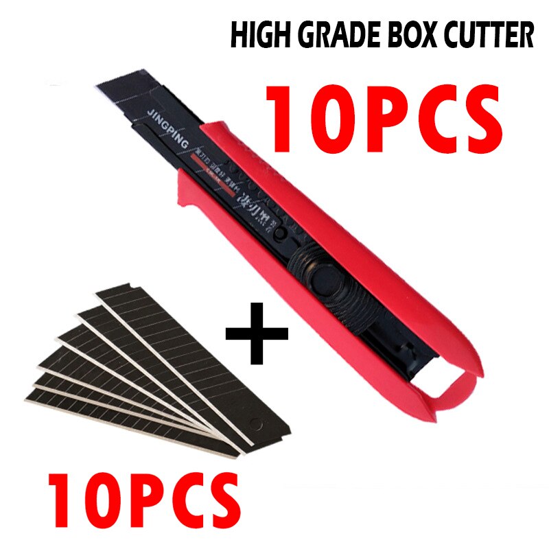 10p High Utility Knife Black Blade Rotary Lock Paper Cutter 18mm Wallpaper Cutter Office Study Industry With 10pcs Blade: C 10P with 10p