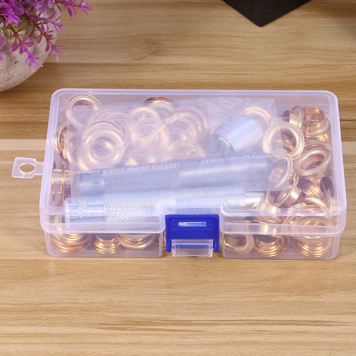 100pcs 12mm Grommets Kit Metal Eyelets Button with 3PC Tools for Shoes Clothes Crafts (Golden)