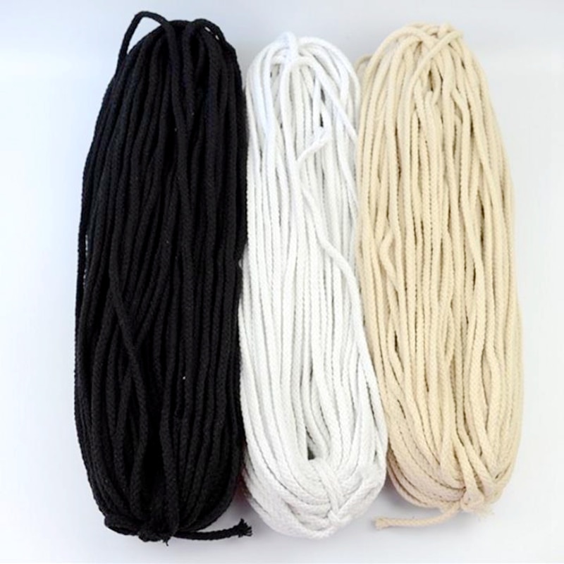 8mm Natural 100% Fios de Algodão Trançado Corda de Cânhamo para Embalagem Do Presente DIY Handmde Craft Costura Decorativa Bouquet Home Decor Fio