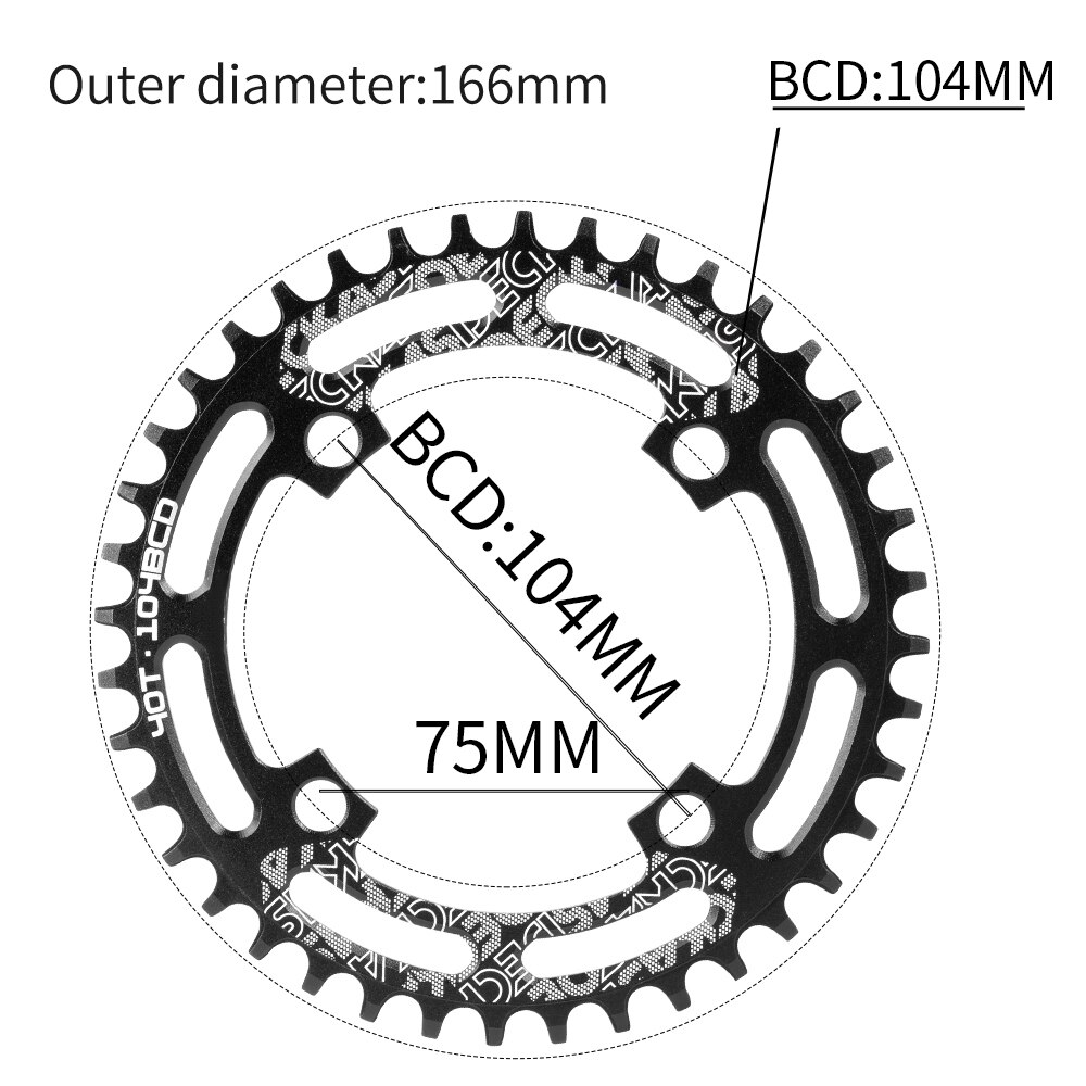 104BCD Oval Narrow Wide Chainring MTB Mountain Bicycle Crown Crankset Single Tooth Plate Parts 104 BCD Bike Toothed Disc