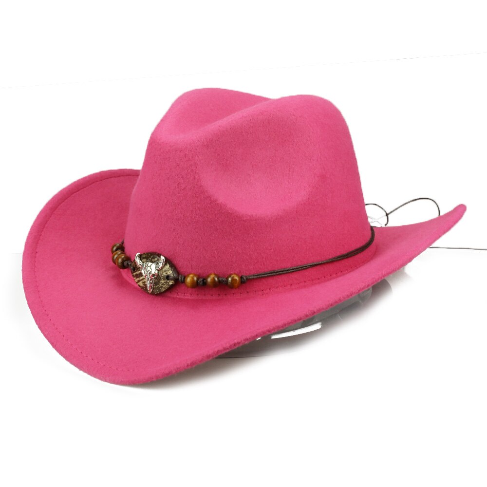 Yy treperler okse cowboyhatter menn vestlig cowgirl lokk vinter varm bomull jazz trilby sombrero de vaquero cowboy  fd19059: rose okse cowboy