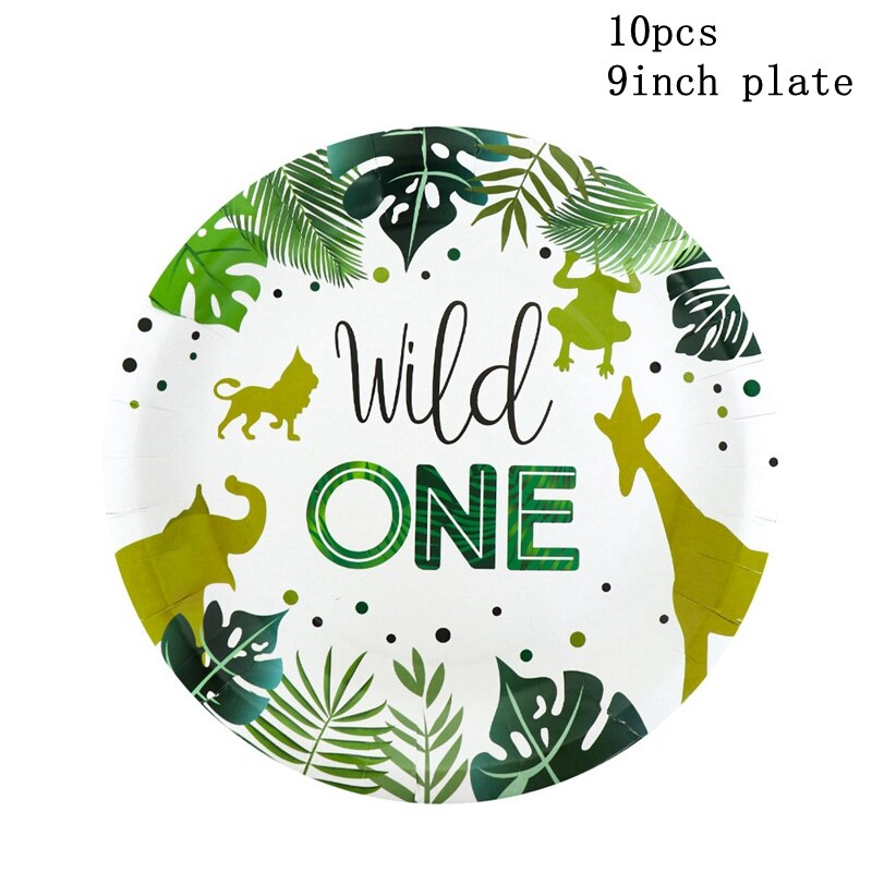 Wild Party WILD ONE Birthday Party Themed Cutlery Set Paper Plates &amp; Cups: B