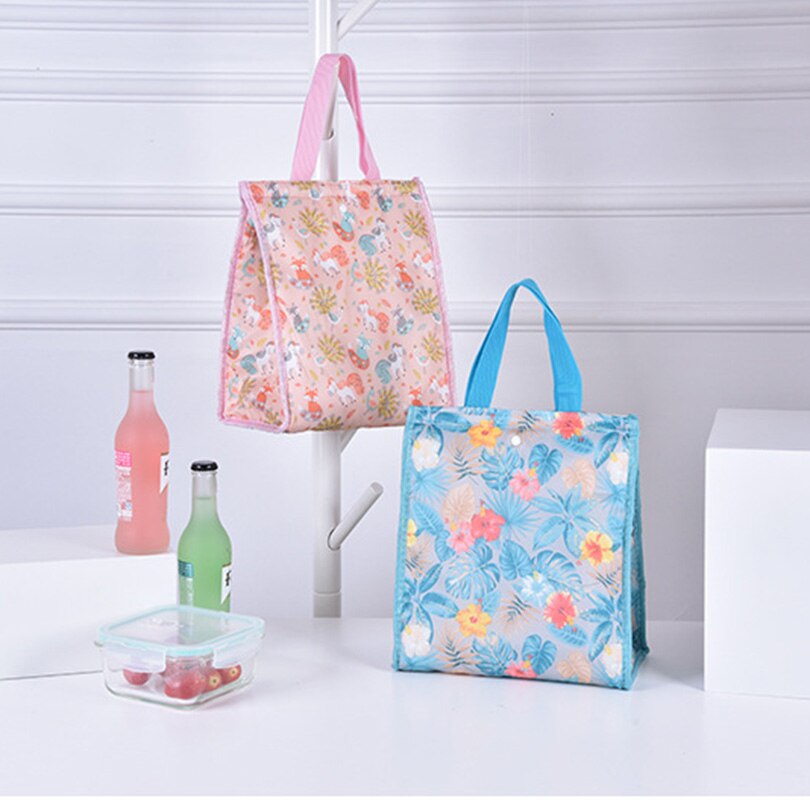Sac à Lunch en toile isotherme Portable, motif fonctionnel, glacière thermique, sac de pique-nique pliable pour femmes et enfants