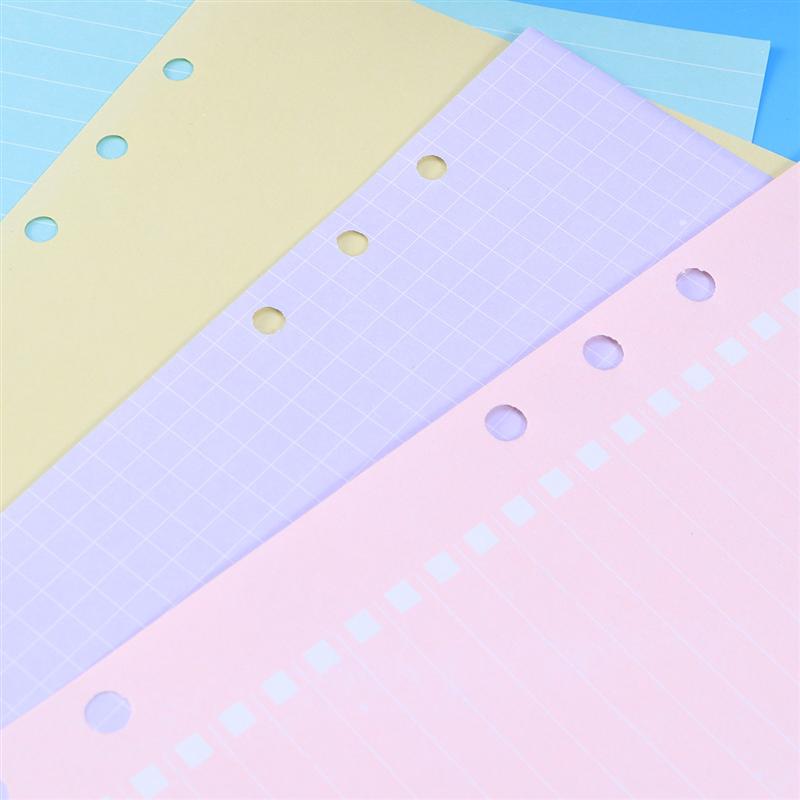 4 pezzi colorati fogli di carta a fogli mobili raccoglitore per fogli Notebook A5 indice classificazione etichette divisori carta (sei fori)