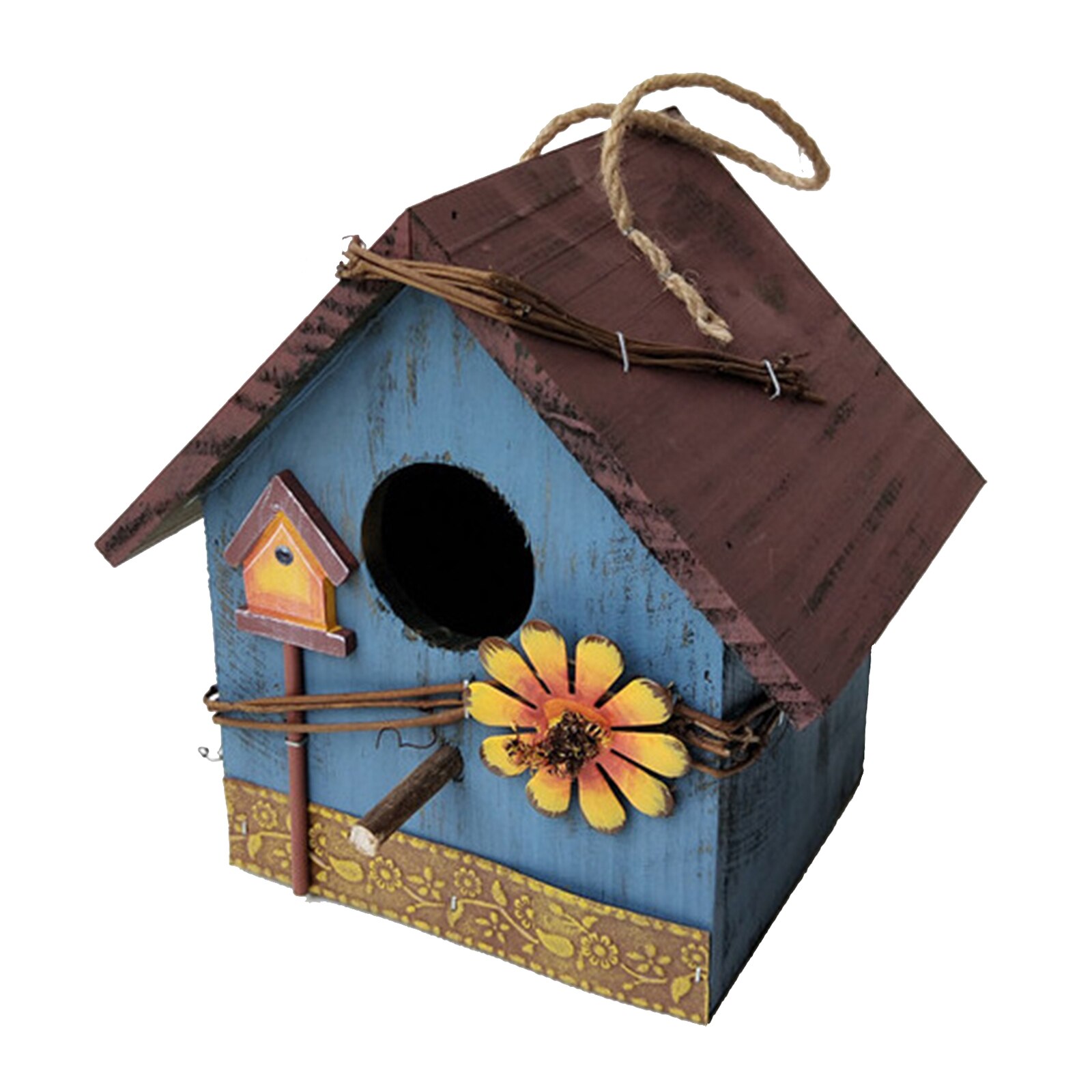 Mini Bird House Outdoor Patio Pastoral Courtyard Decorative Birdhouses