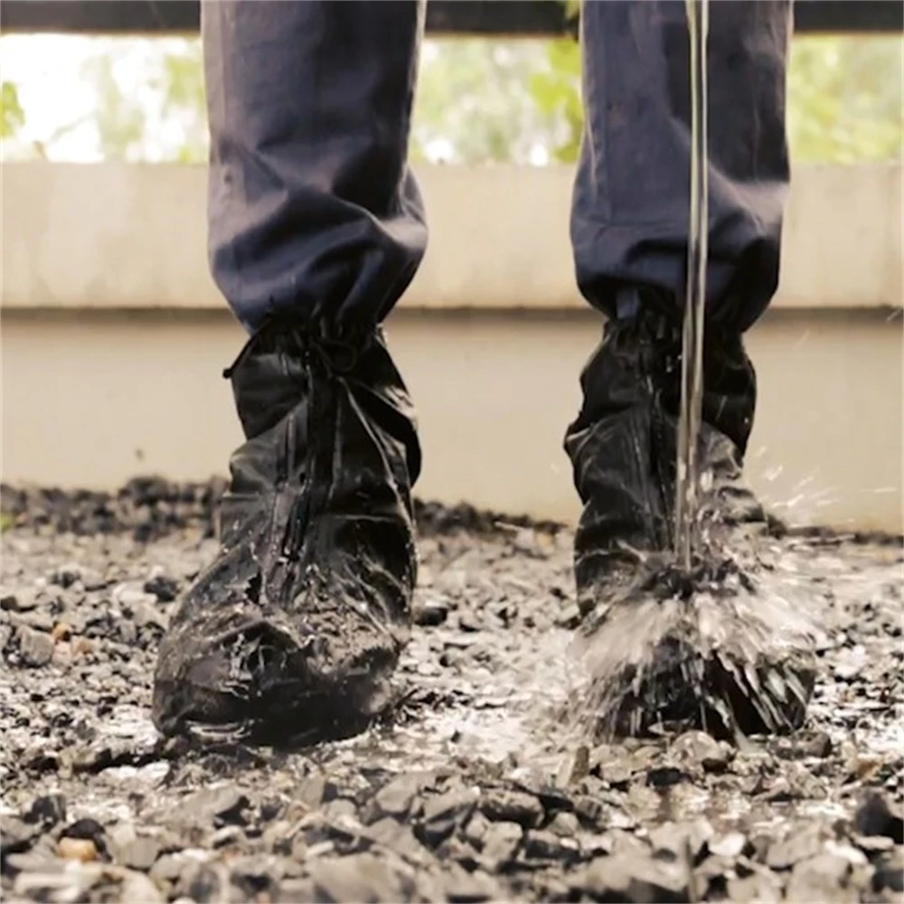 Waterproof Reusable Motorcycle Bicycle Rain Boots Cover Thick Bottom Outdoor High Boots Shoe Cover