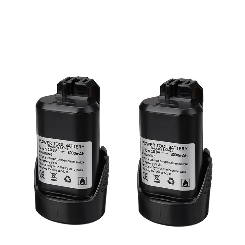 Bat 411 elverktyg batteri 10.8v 12v 3000 mah li-ion batteri för bosch 2 607 336 013, 2 607 336 014 2 607 336 333 12v 3.0ah: Svart