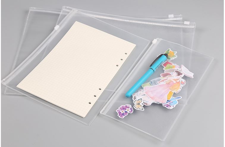 PVC A4 B5 A5 A6 Zipper Bag File Bag