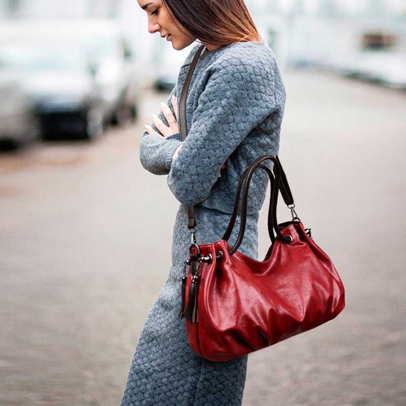 AMELIE GALANTI bolsas grandes europeas y americanas bolso de borla retro bolso de mujer de Ambiente de bolso de mano bolsas para mujeres