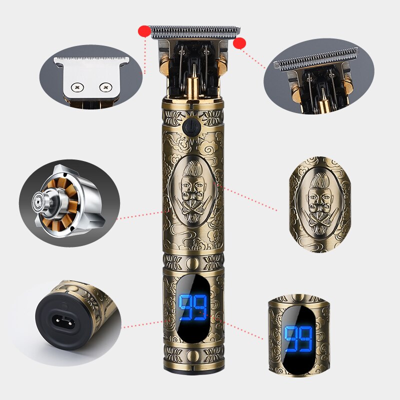 Elektrische tondeuse, tondeuse voor mannen, draadloos scheerapparaat, trimmer voor 0mm kappers, tondeuse voor baard, baardtrimmer