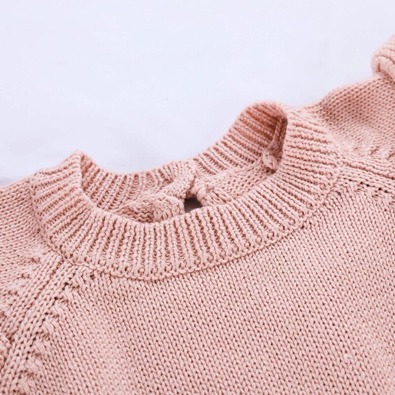 Baby Knitted Jumpsuit Autumn Winter Girl Warm Wool Sweater Baby Girl Fart Romper Toddler Children's Clothing
