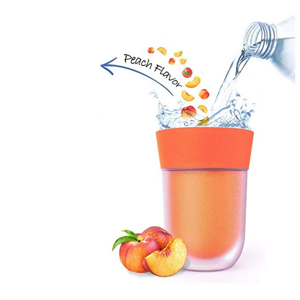 Frukt lukt kopp magisk låve vann tåteflaske rotert baby læringe drikke plast kopp leie vann lukt juice kopp: Oransje