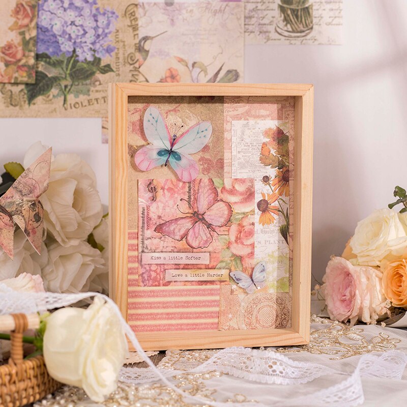 50 stk vintage stor størrelse diy scrapbog dekorativt papir til dagbog album baggrundspapir håndlavet junk journaling
