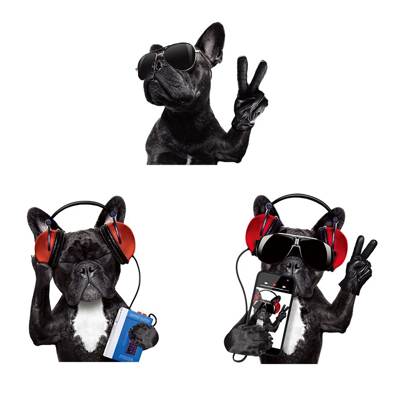 Muziek Hond Decoratie Stickers Diy Patches Voor Kleding Hond Met Hoofdtelefoon Wasbare Denim Patches Niet Giftig