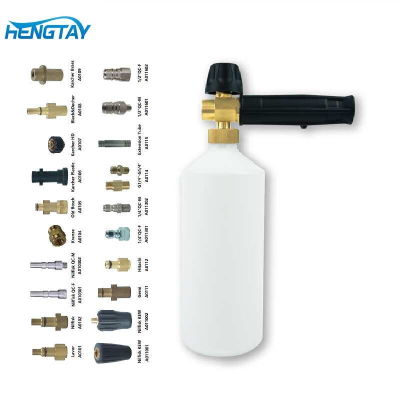 Adjustable Foam Cannon I Liter Bottle Snow Foam Lance with foam nozzle replacement Foam Blaster for Pressure Washer Gun