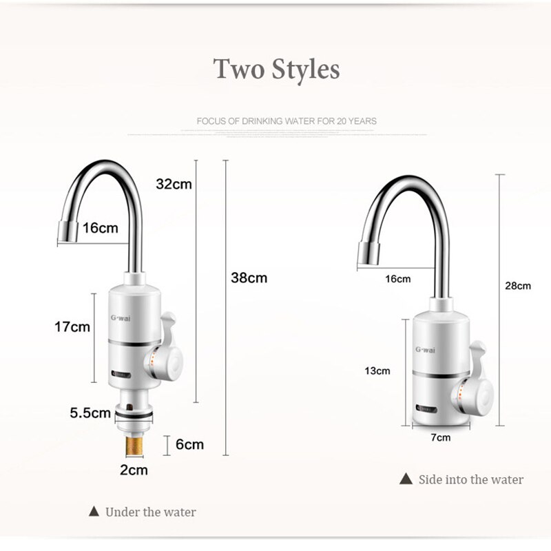 Tankless Electric Water Heater Kitchen Instant Water Tap Instantaneous Heater Verwarming Aquecedor 3000W With EU Plug 220V