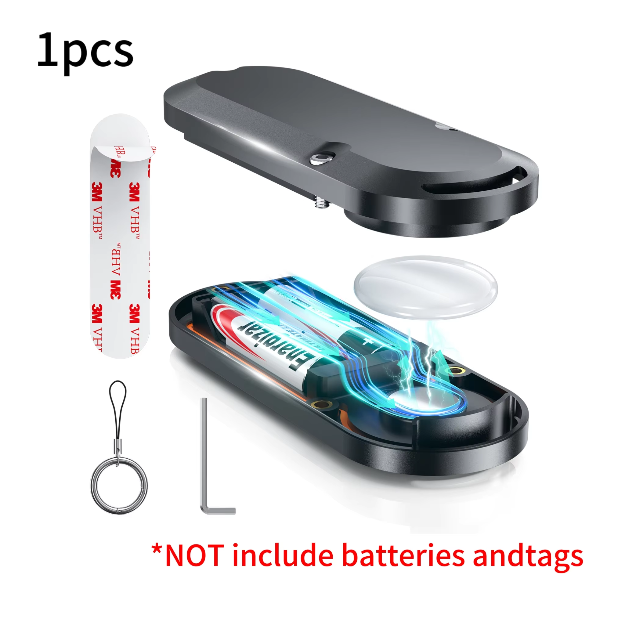 Magnetisk Batterikasse til Airtag - iOS Kompatibel - Plastik: Default Title