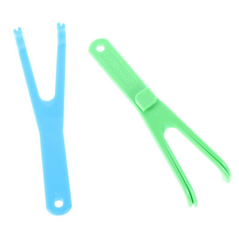 1 stk y-form tandtrådsholder tandtråd interdentalrens tandplukkerenhed grøn/blå