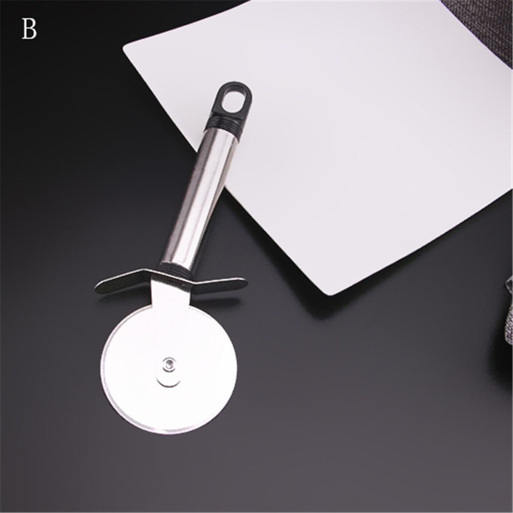 Keuken Pizza Hulpmiddel Pizza Cutter Rvs Dubbele Roller Pizza Mes Cutter Gebak Pasta Deeg Crimper 4 Patronen: B