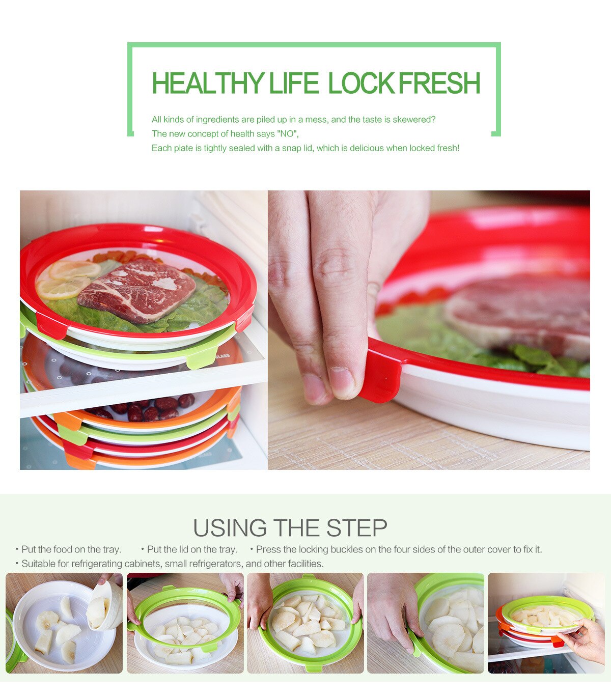 Vacuum Fresh Preservation box Vacuum Sealed Plastic Tray Food Preservation Tray Food Fresh Keeping Refrigerator Food Storage