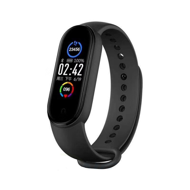 M5 Smart Armband Bluetooth Hartslagmeter Sport Fitness Tracker Waterdicht Vrouwen Mannen Horloge Slimme Band: Black Lefun